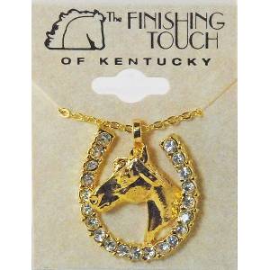 Finishing Touch Horse Head In Horseshoe with  Stones