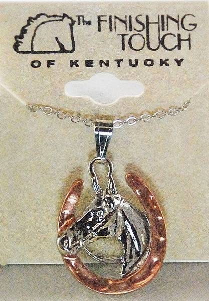 Finishing Touch Horse Head with  Bridle In Horseshoe Necklace