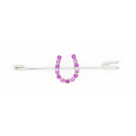 Finishing Touch 2-Tone Rhinestone Horseshoe Stock Pin - Pink