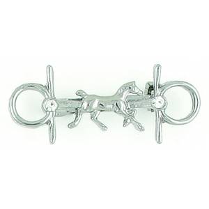 Finishing Touch Trotting Horse On Snaffle Bit with  Stones Stock Pin
