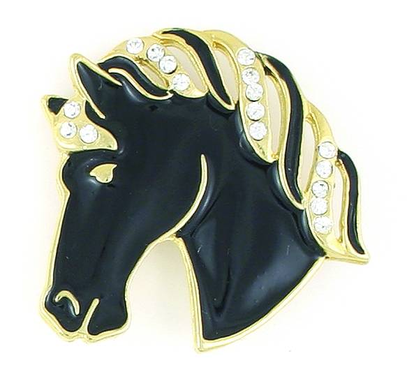 Finishing Touch Horse Head Black Epoxy Pin