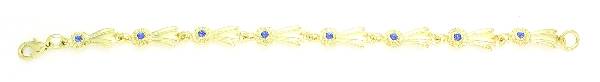 Finishing Touch Small Blue Ribbon Bracelet - Gold