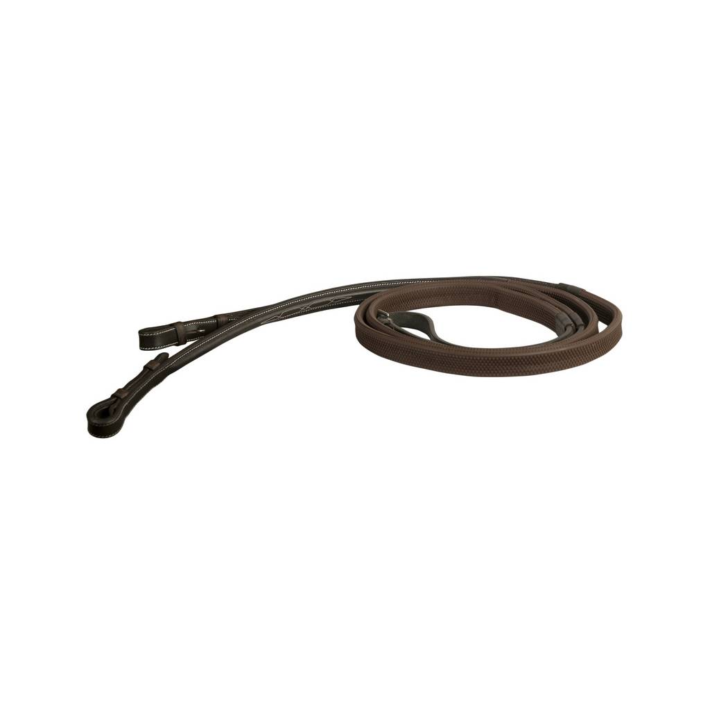 Da Vinci Fancy Raised Rubber Covered Reins with Hook Stud Ends