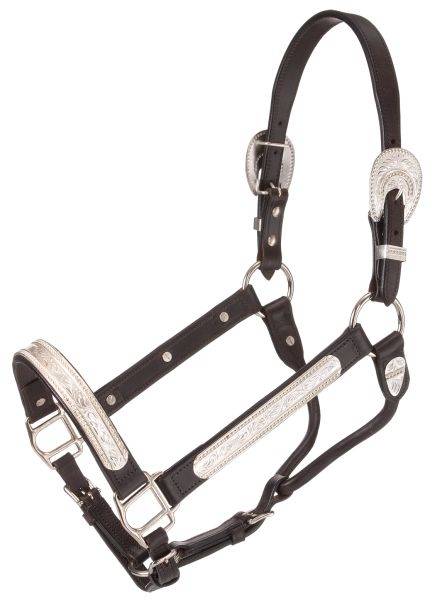 Tough-1 Berry Edge and Feather Silver Show Halter