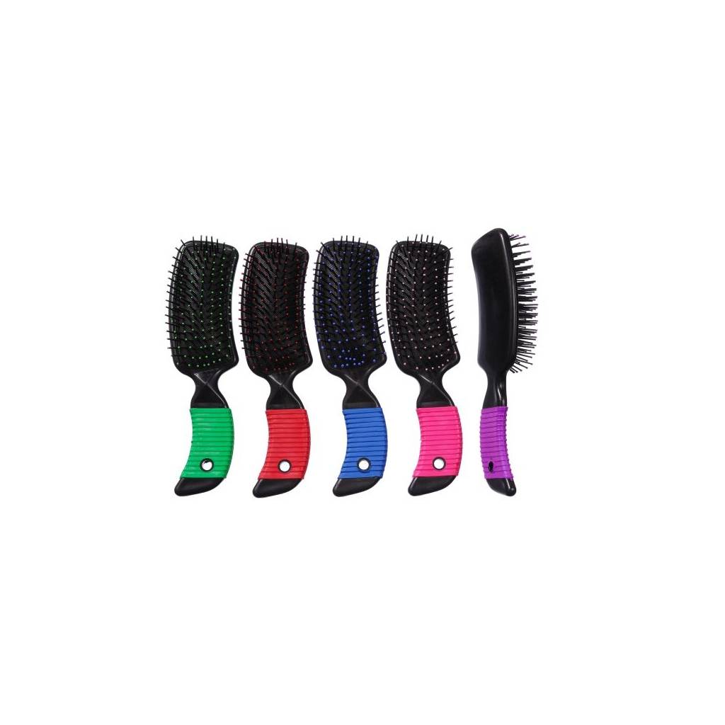 Tough-1 Curved Handle Tail and Mane Brush - 6 Pack