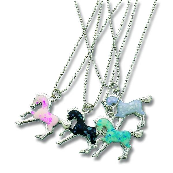 KY Enamel Horse Pendant Necklace