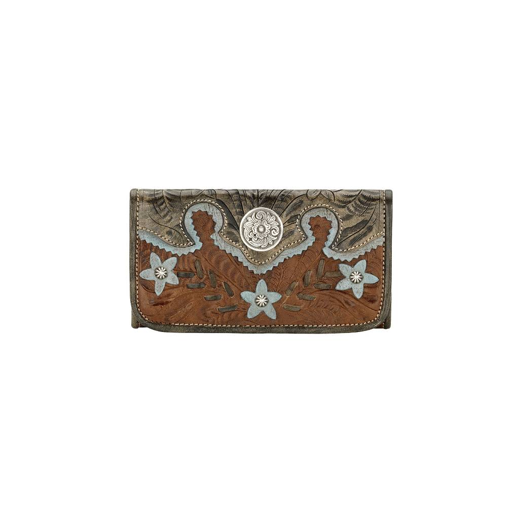 American West Ladies Desert Wildflower Tri-Fold Wallet