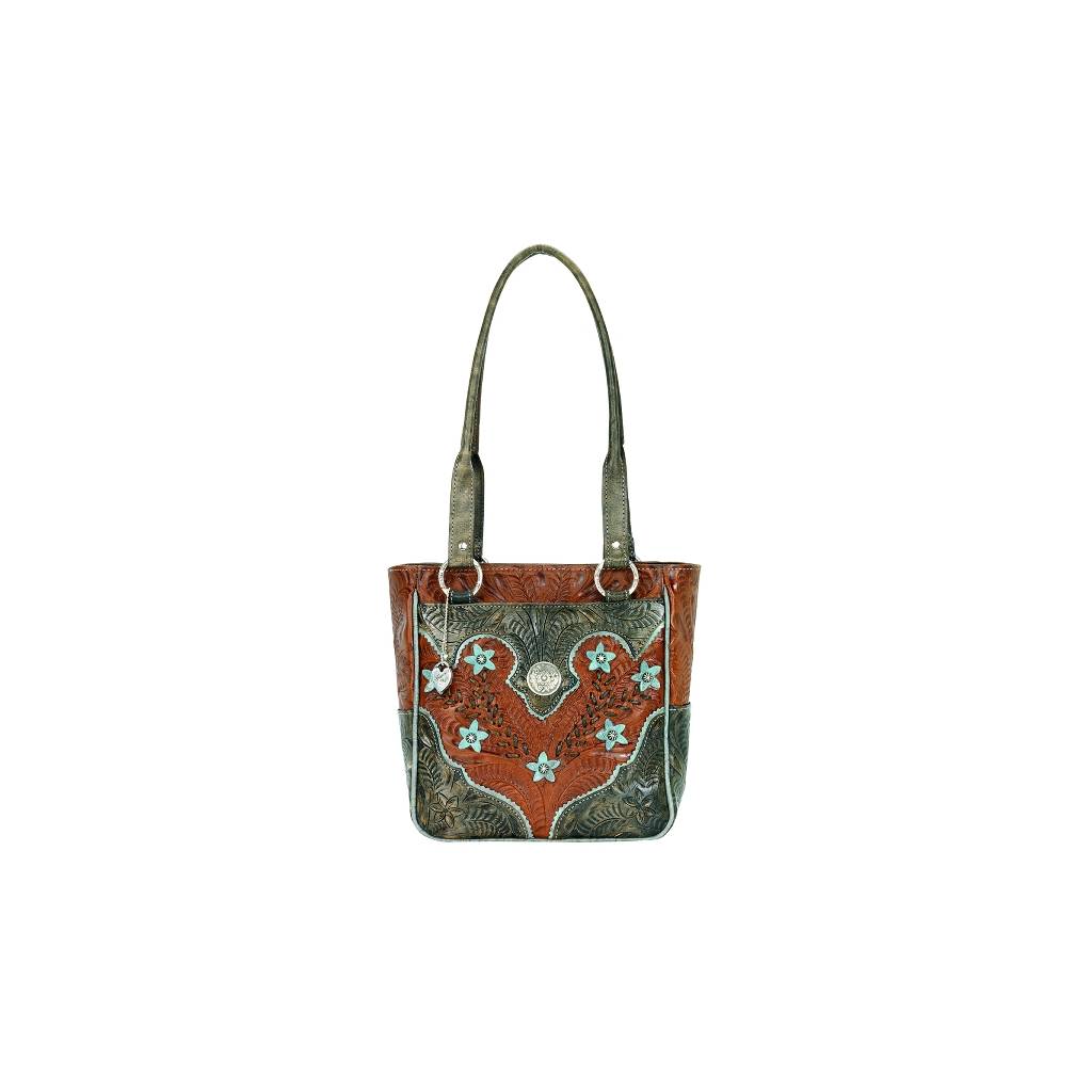 American West Desert Wildflower Zip Top Tote Handbag