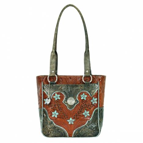 American West Desert Wildflower Zip Top Tote Handbag