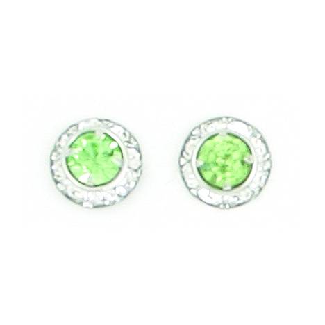 Finishing Touch Crystal Rondelle Earrings - Peridot