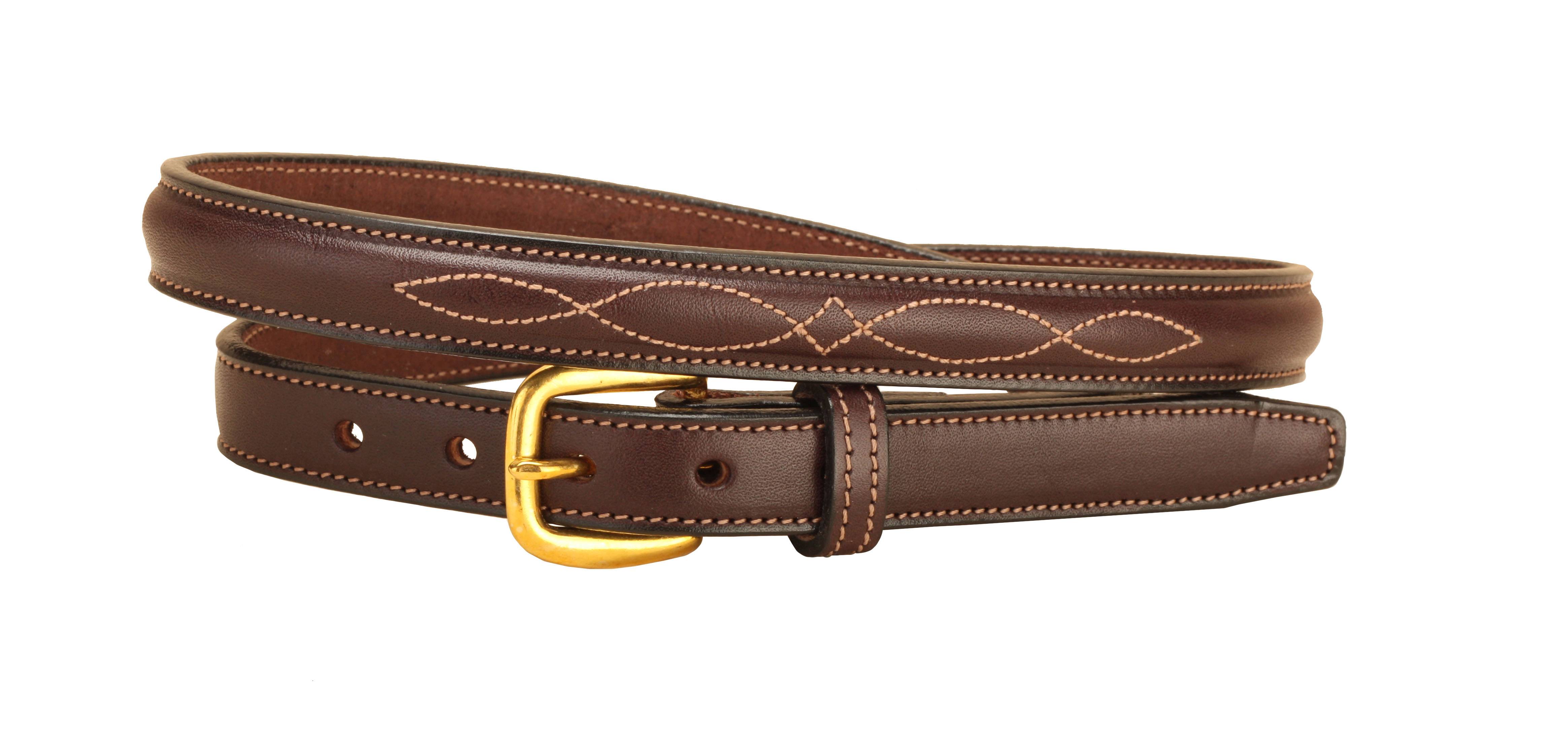 Tory Leather Raised Leather Fancy Stitch Belt