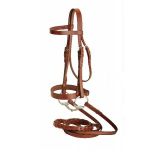 Tory Leather Heavy Duty Fox Hunt Bridle With  Laced Reins & Hook & Stud Ends