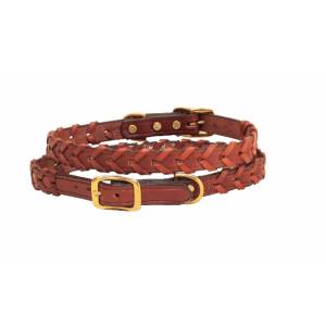 Tory Leather Laced Leather Dog Collar