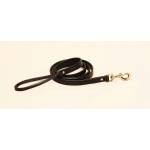 Tory Leather Plain Creased Leather Leash w/ Rolled Handle & Nickel Hardware