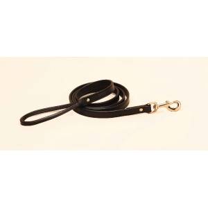 Tory Leather Plain Creased Leather Leash with  Rolled Handle & Nickel Hardware