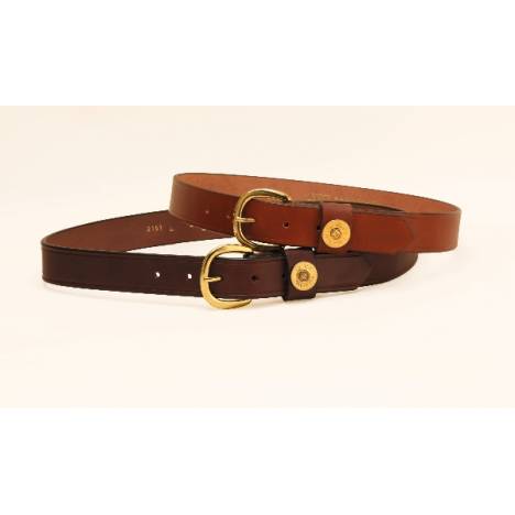 Tory Leather 1 1/4" Shot Shell Belt with Brass Buckle