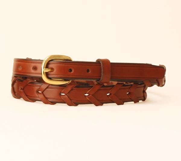 TORY LEATHER 3/4 Laced Leather Belt with | EquestrianCollections