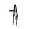 Tory Leather Brow Band Training Headstall - Nickel Snap Ends