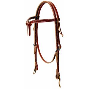 Weaver Deluxe Latigo Leather Knotted Browband Headstall
