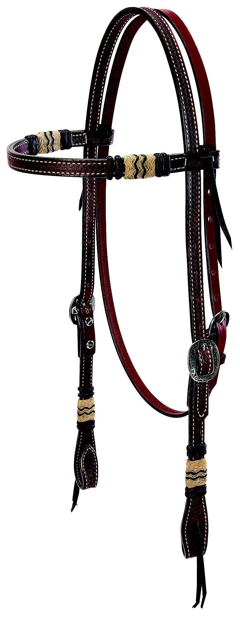 Weaver Basketweave Browband Headstall with Rawhide