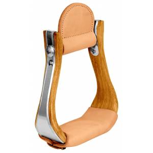 Weaver Leather Wooden Cutter Stirrups With  Leather Tread