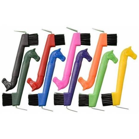 Tough-1 Horsehead Hoof Pick Brush - 6 Pack