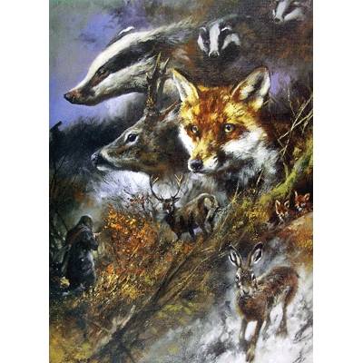 Wildlife (Fox, Deer, Badger, Rabbit) Blank Greeting Cards - 6 Pack