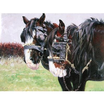 Workers (Draft Horse) Blank Greeting Cards - 6 Pack