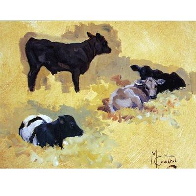 In the Barn (Cow) Blank Greeting Cards - 6 Pack