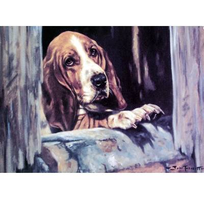 5-582621 Love Locked Out (Basset Hound) Blank Greeting Card sku 5-582621