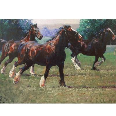 The Heavy Brigade (Draft Horse) Blank Greeting Cards - 6 Pack