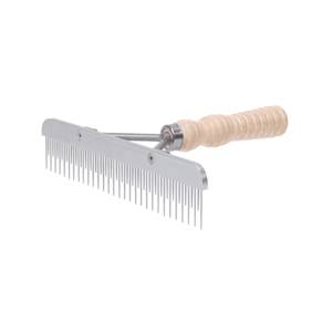 Fluffer Comb with  Wood Handle & Stainless Steel Replaceable Blade