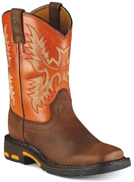 Ariat Youth Workhog Pull On - Dark Earth Brick