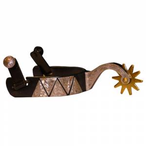 Intrepid Western Show Spur Black Steel with Engraved Overlay
