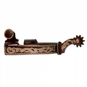Intrepid Western Show Spur with Engraved Rope Border