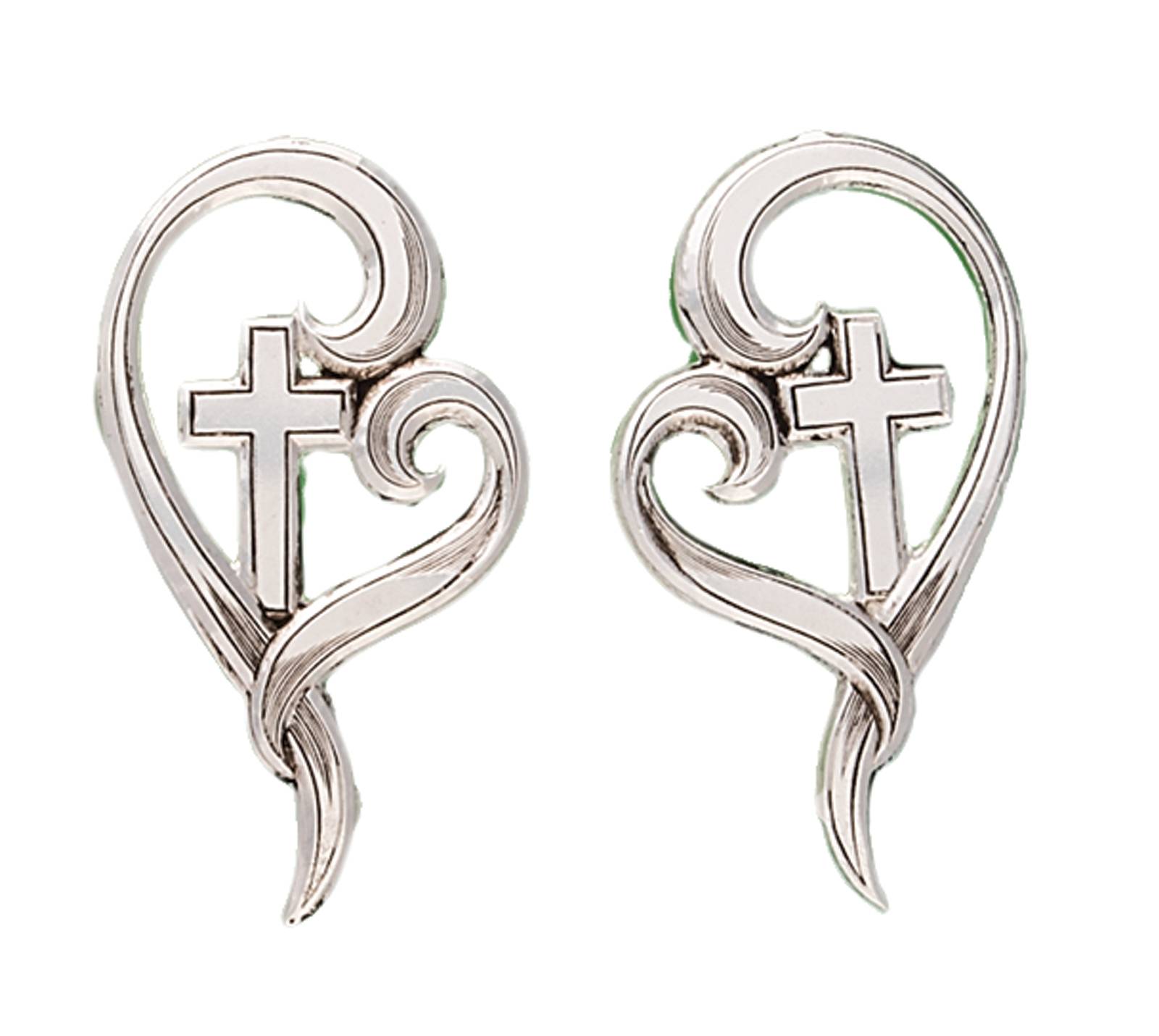 Montana Silversmiths True BlueofHeart Open To Faith Post Earrings