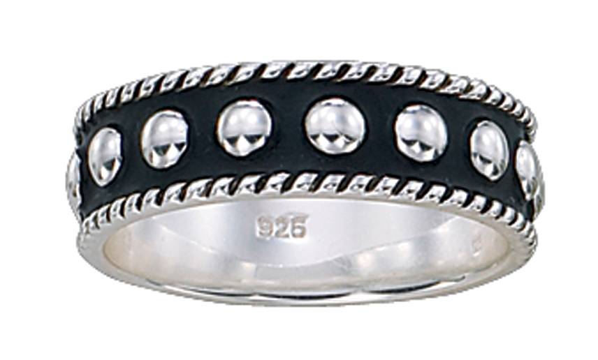 Montana Silversmiths Silver Beads on Black Band Ring