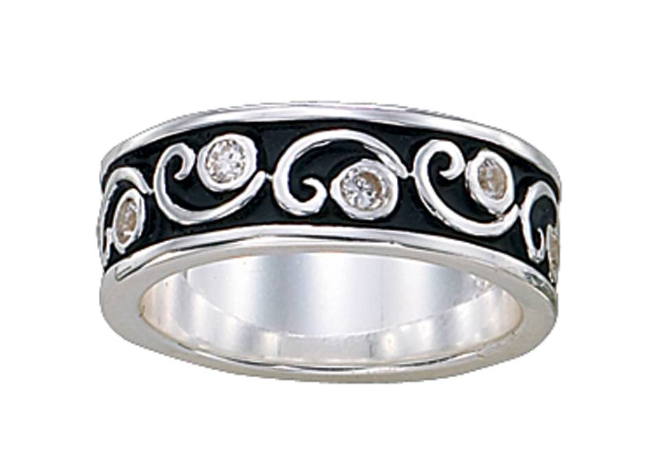 Montana Silversmiths Silver and Crystal Filigree Band Ring