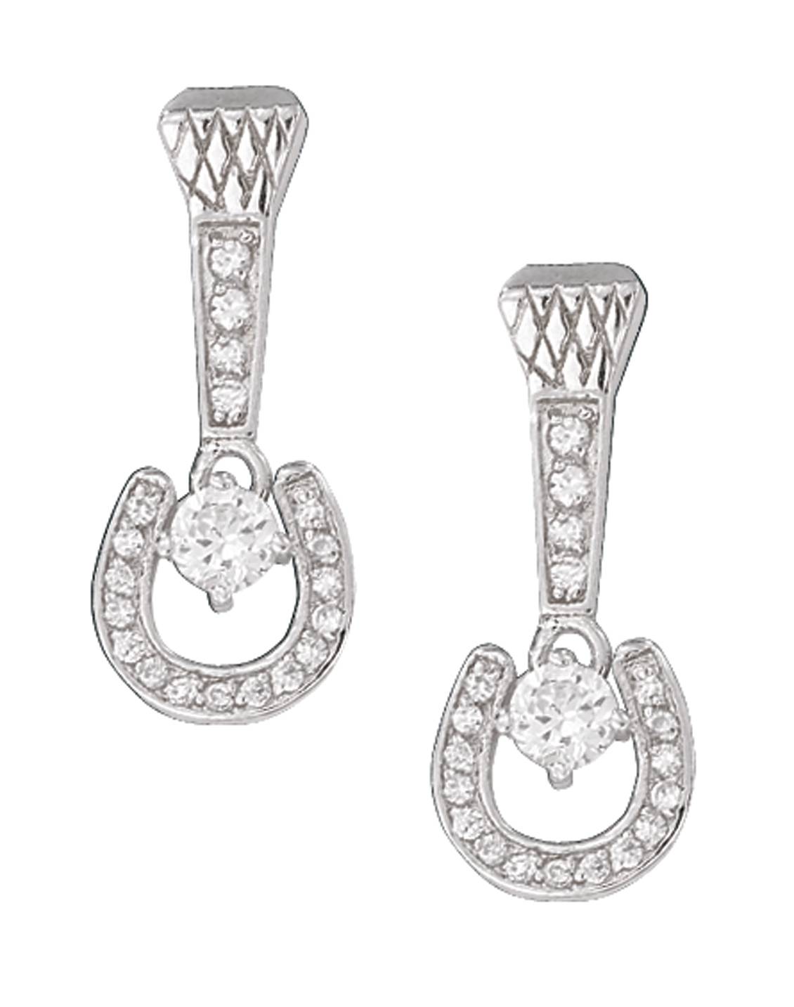 Montana Silversmiths Crystal Horseshoe and Nail Drop Earrings