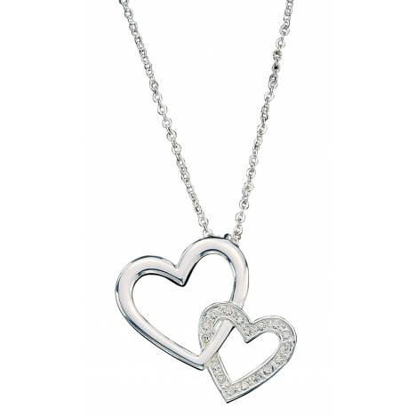 Montana Silversmiths Double Heart with Crystal Necklace