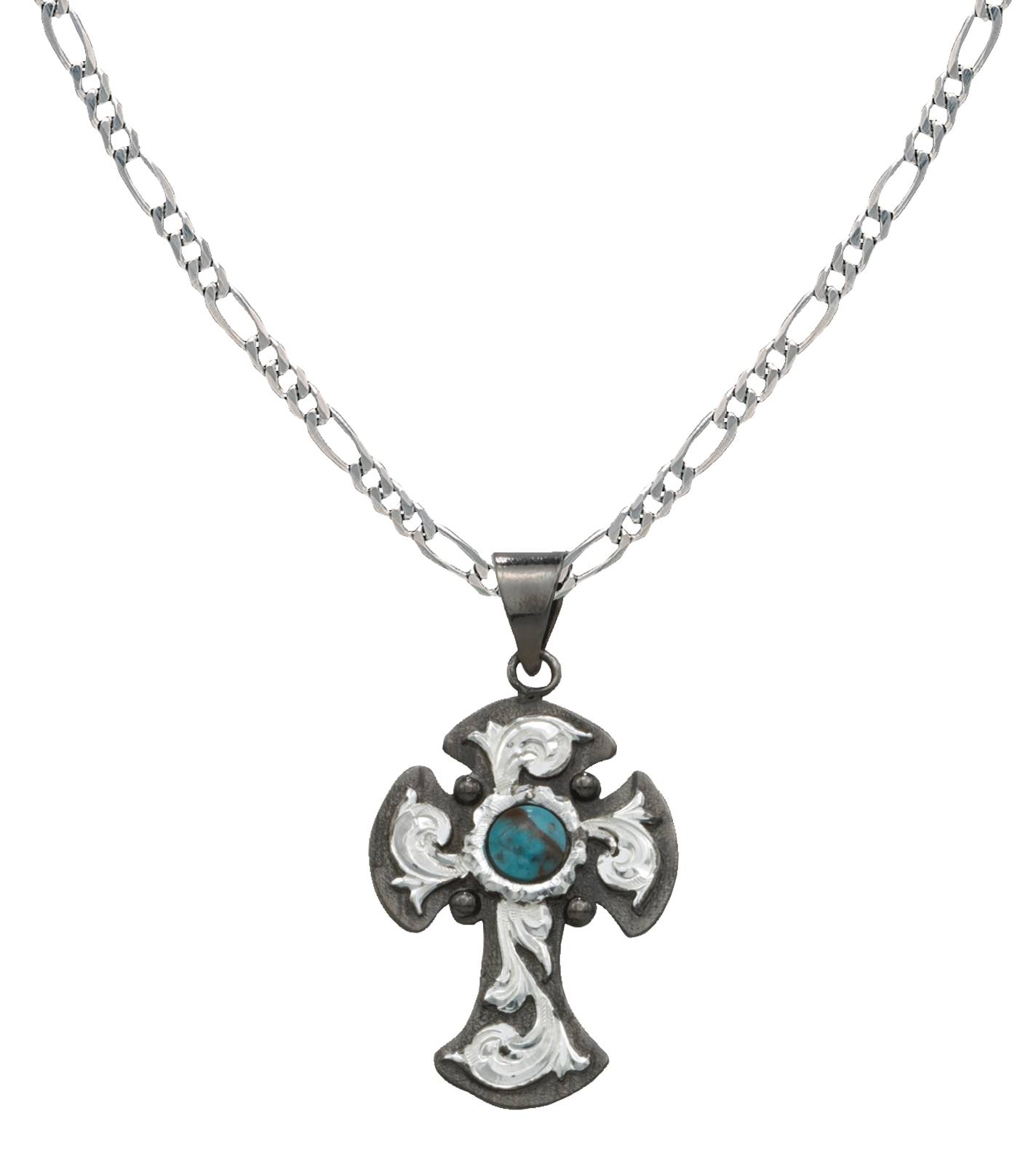 Montana Silversmiths Blue Earth Antiqued Filigree Cross Erminee