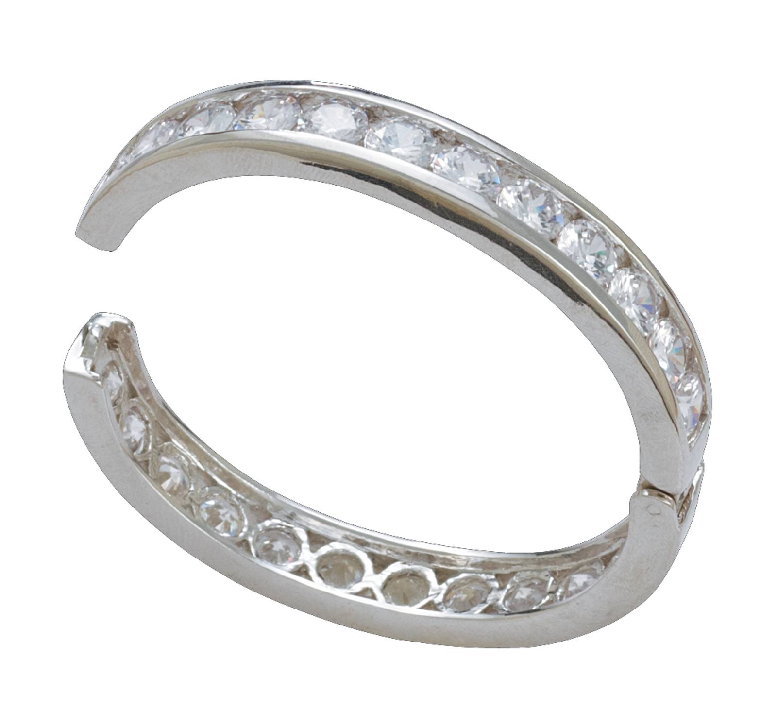 Montana Silversmiths Crystal Shine In Silver Channels Bangle Bracelet