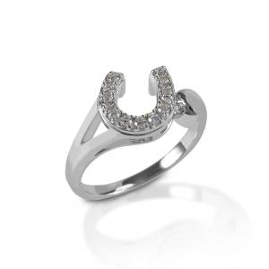 Kelly Herd Offset Horseshoe Ring - Sterling Silver