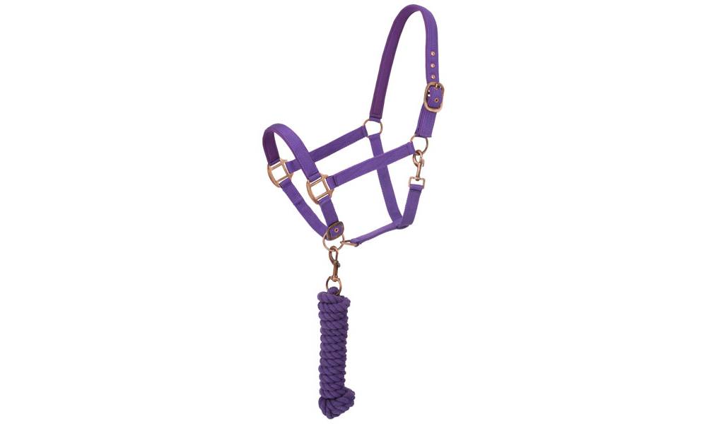 Tough1 Neoprene Padded Halter with Antique Hardware Lead Set