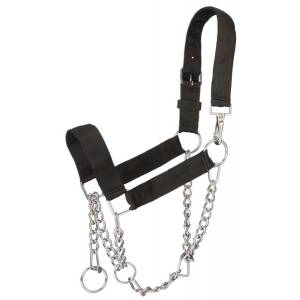Tough-1 Nylon Mule Halter with  Draw Chain