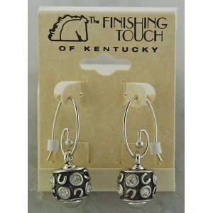 Finishing Touch Pandora Wire Earrings with  Drop Link Serendipitous Stone Horse Shoe Bead