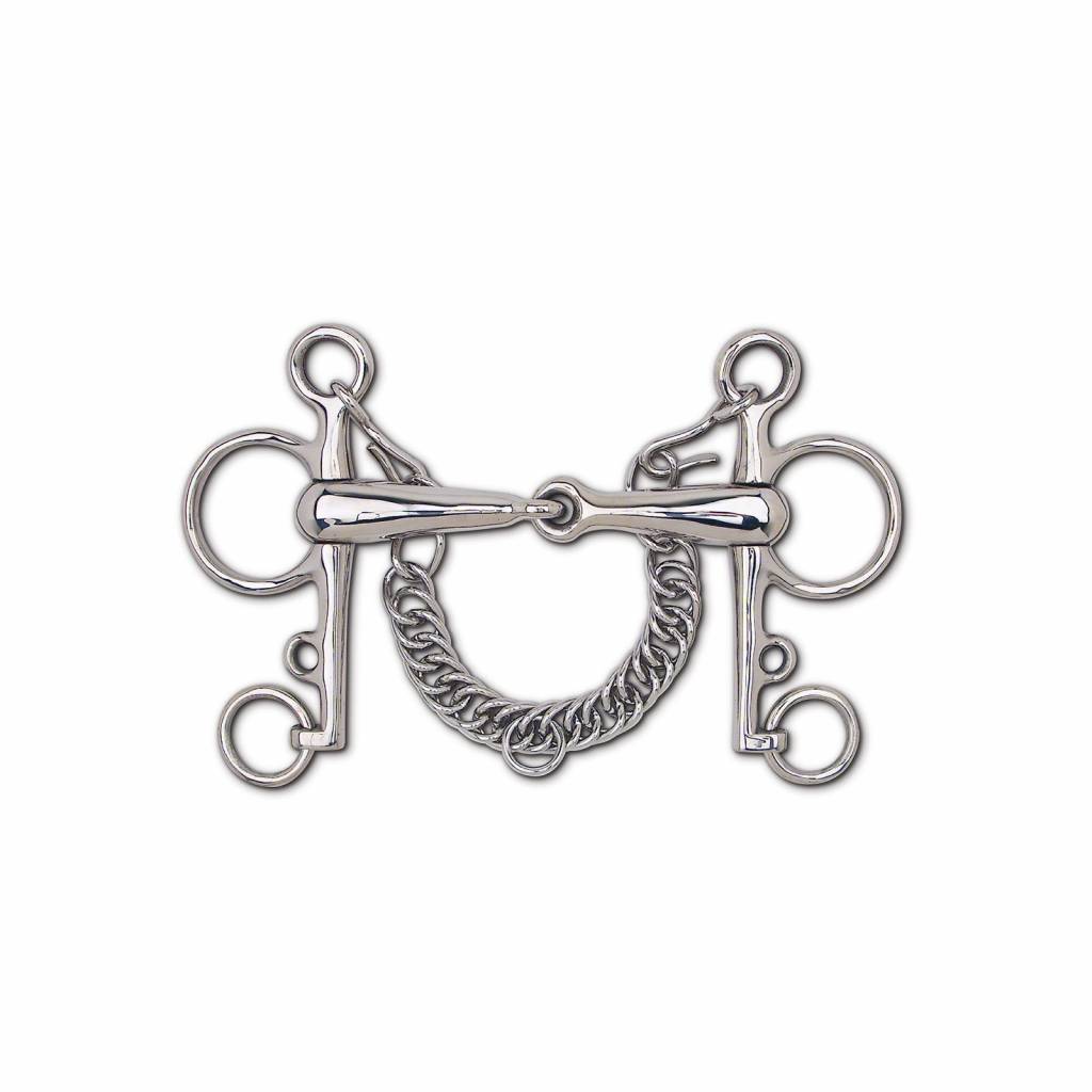 Toklat Stainless Steel Hollow Mouth Snaffle Pelham - 5 1/4" Cheek