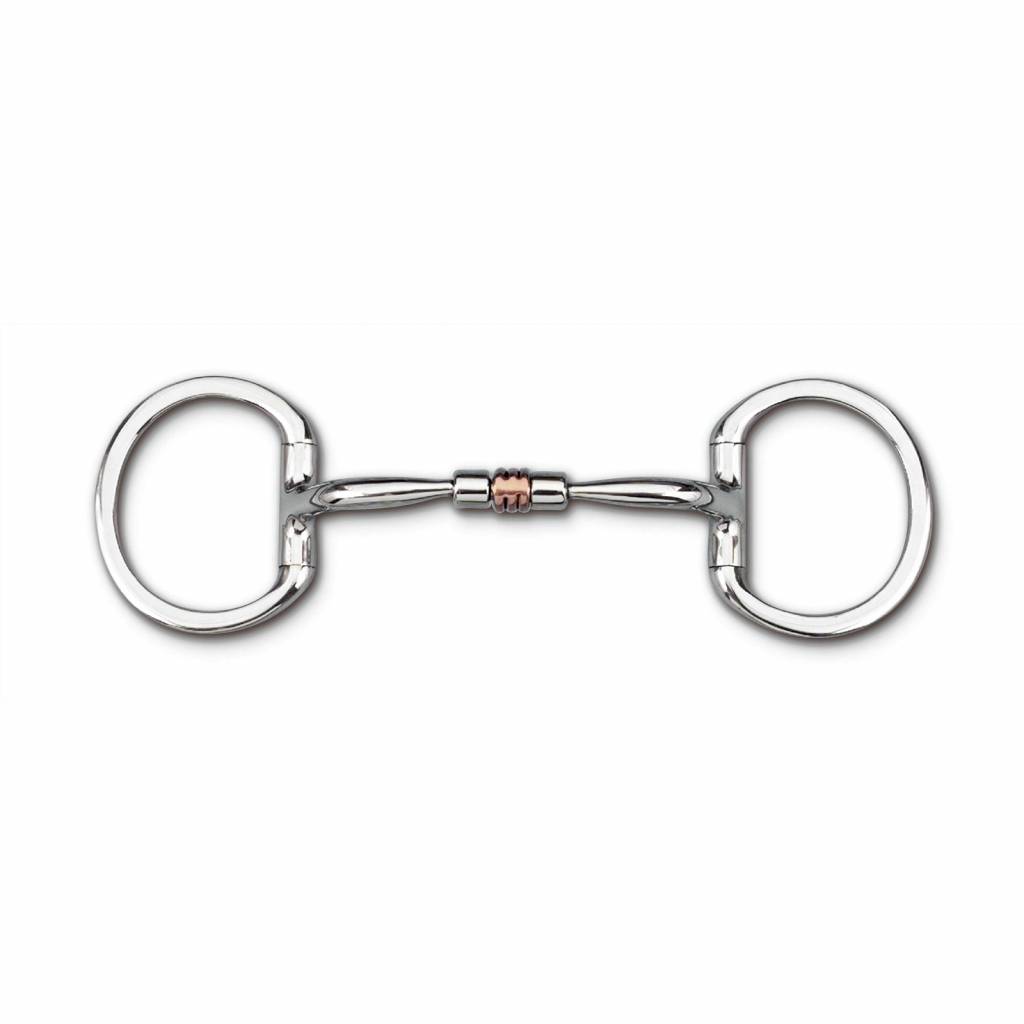 Myler Level 1 Stainless Comfort Snaffle Roller Eggbutt Bit with o Hooks