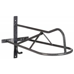 Tough-1 Western Wall Mount Saddle Rack in Hammered Finish