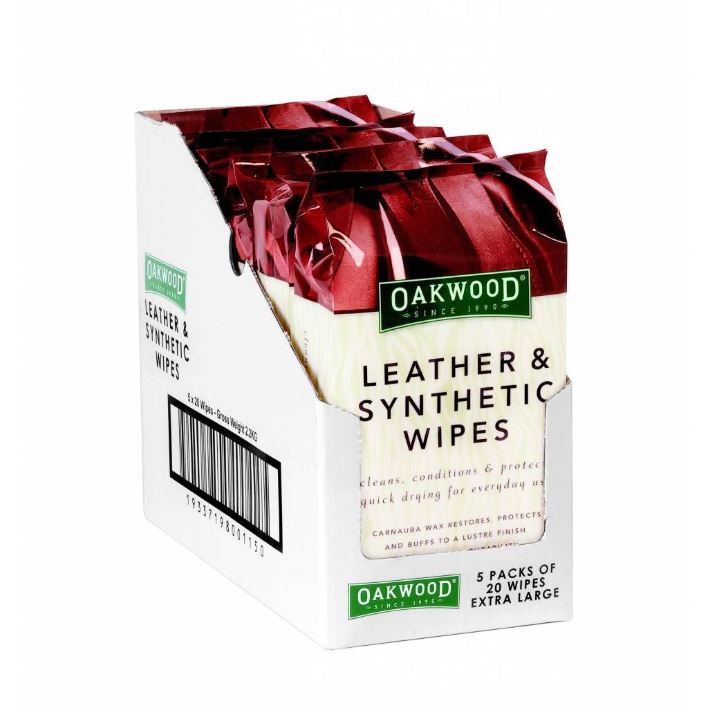 Weaver Oakwood Leather Wipes - 5 Pack of 20